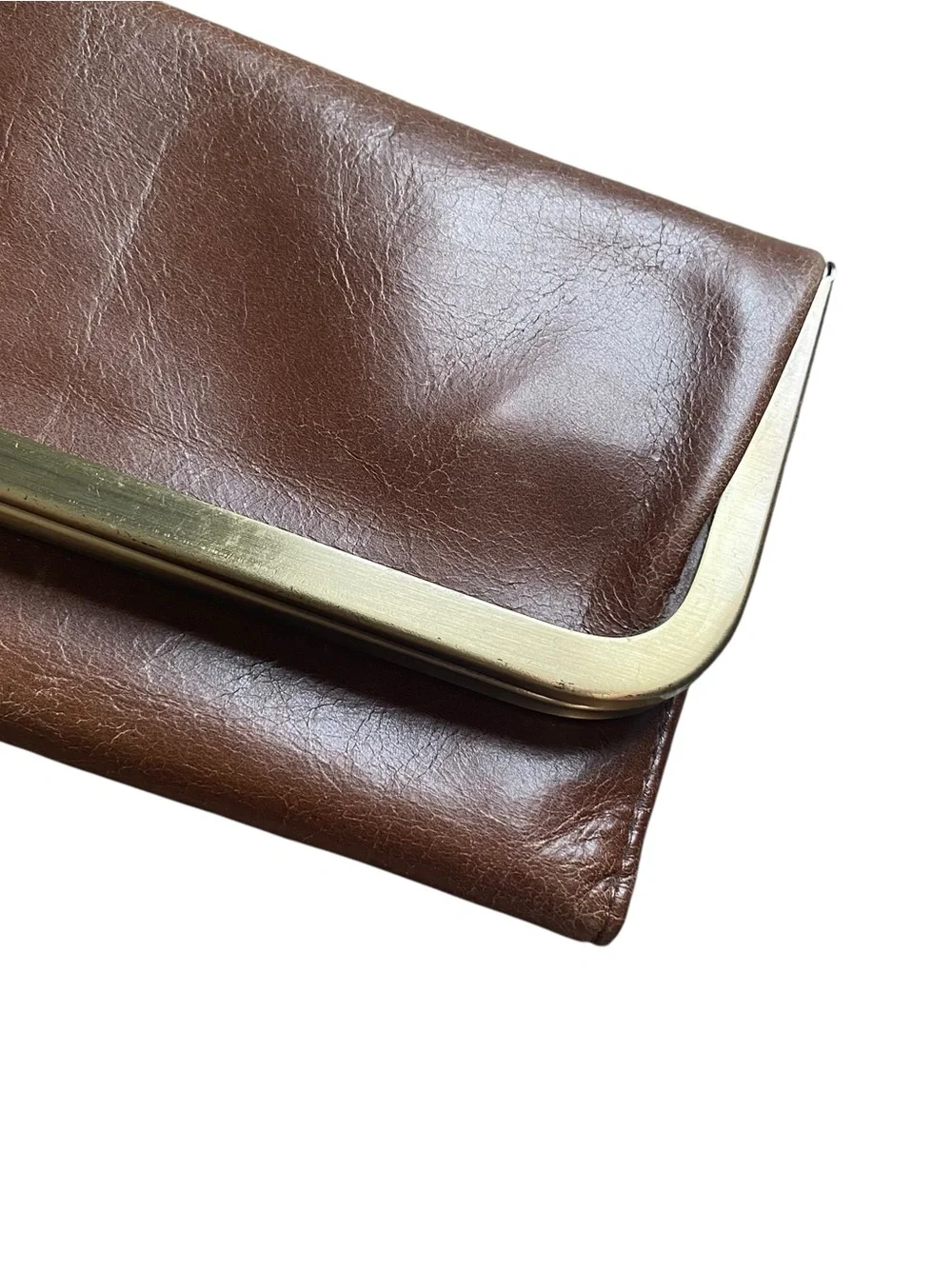 HOBO Brown Leather Magnetic Wallet Cluch